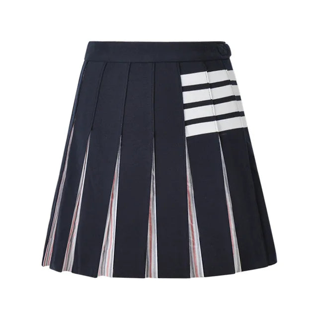 TB THOM Women's Pleated Skirt Summer Casual Kawaii A-line Classic Stripes Skirt Japanese School Uniform Mini Skirts for Girls