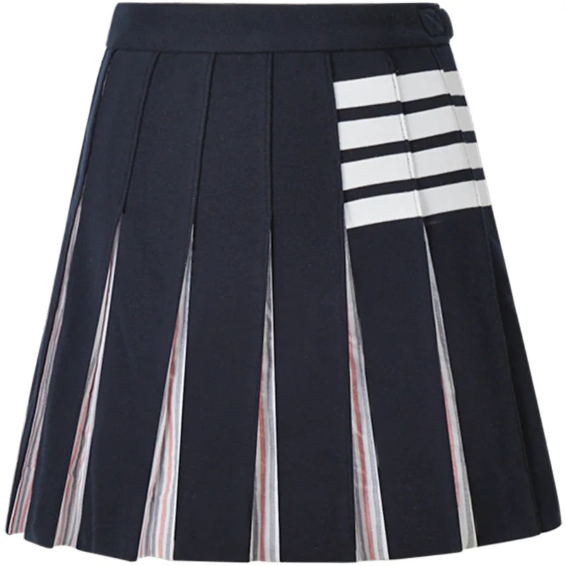 TB THOM Women's Pleated Skirt Summer Casual Kawaii A-line Classic Stripes Skirt Japanese School Uniform Mini Skirts for Girls
